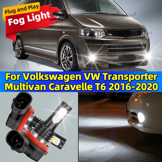 2Pcs LED Canbus Auto Fog Lamps 6000K Fog Light For Volkswagen VW Transporter Multivan Caravelle T6 2016 2017 2018 2019 2020