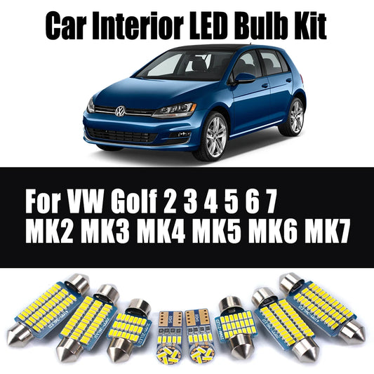 LED Interior Map Dome Trunk Door Plate Vanity Mirror Light Canbus Car Bulbs Kit For VW Golf 2 3 4 5 6 7 MK2 MK3 MK4 MK5 MK6 MK7