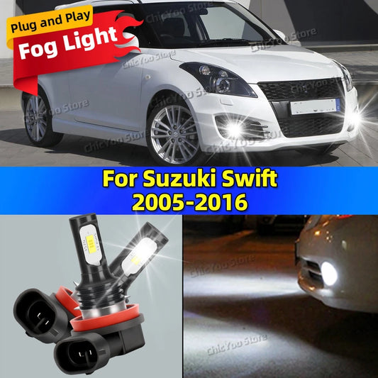 2pcs LED Car Fog Light Bulbs 6000K Anti-Glare Lamp For Suzuki Swift 2005-2016 2006 2007 2008 2009 2010 2011 2012 2013 2014