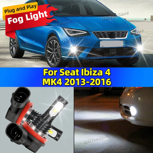 LED Car Fog Light Bulbs Lamp Auto Accessories For Seat Ibiza 4 MK4 2013 2014 2015 2016 20000LM Ultra Bright Plug and Play