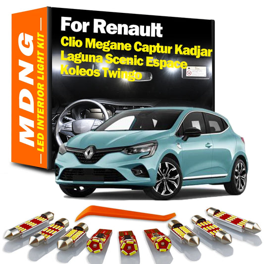 LED Interior Map Light Kit For Renault Clio Megane Laguna Scenic Koleos Captur Kadjar Espace Twingo II III IV MK 2 3 4 Car Bulbs
