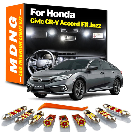 Canbus For Honda CR-V CRV Accord Fit Jazz Civic MK 1 2 3 4 5 6 7 8 9 10 6th 7th 8th 9th 10th Gen Car LED Bulb Interior Light Kit