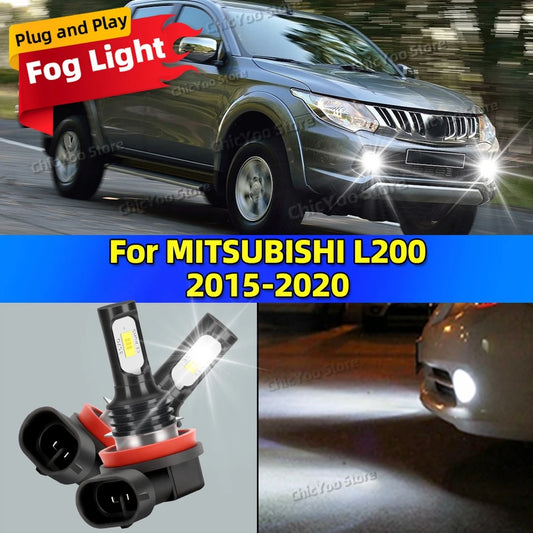 2X LED Car Light Front Fog Lamp Bulb 20000LM Ultra Bright For MITSUBISHI L200 2015 2016 2017 2018 2019 2020 Plug and Play