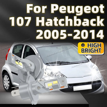 2x LED Headlight Bulb Mini Wireless 180W 6000K Lamps 12V For Peugeot 107 HATCHBACK 2005-2014 2006 2007 2008 2009 2010 2011 2012