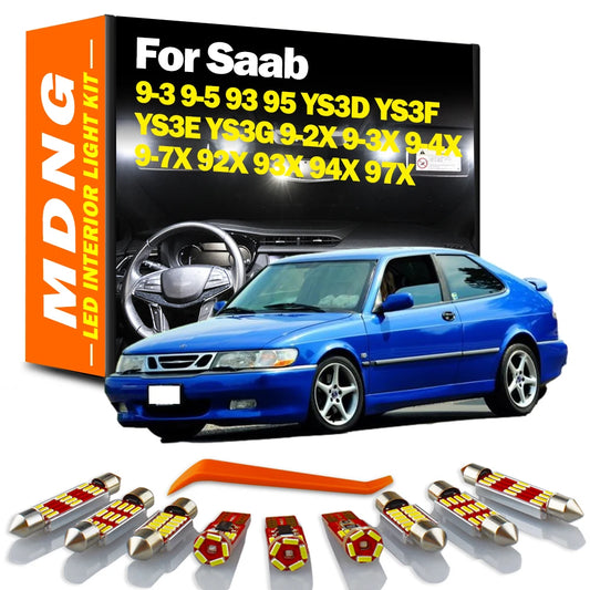 MDNG Canbus For Saab 9-3 9-5 93 95 9-2X 9-3X 9-4X 9-7X 92X 93X 94X 97X YS3D YS3F YS3E YS3G Car Bulbs Lamp LED Interior Light Kit