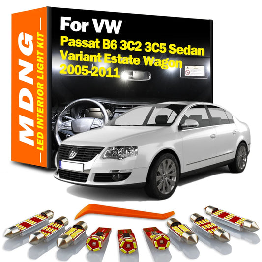 MDNG Canbus For Volkswagen VW Passat B6 3C2 3C5 Sedan Variant Estate Wagon LED Interior Map Footwell Light Kit Car Reading Bulbs