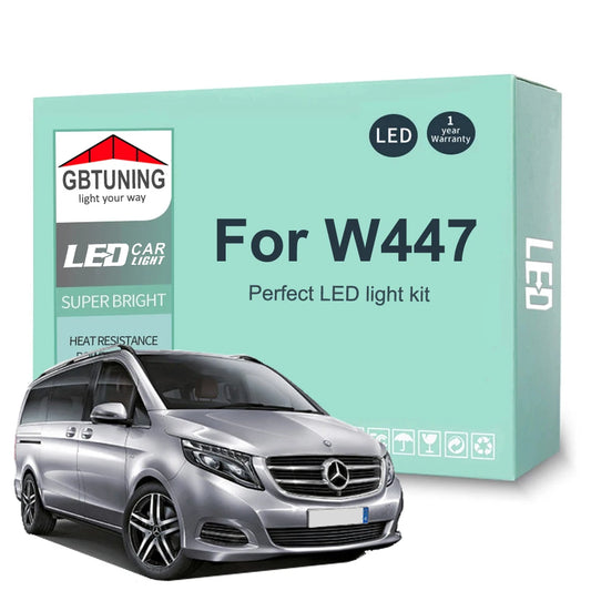 10Pcs Car Accessories For Mercedes Benz V Class W447 V200 V220 V250 V300 2015 2016 2017 2018 Canbus LED Interior Light Bulb Kit