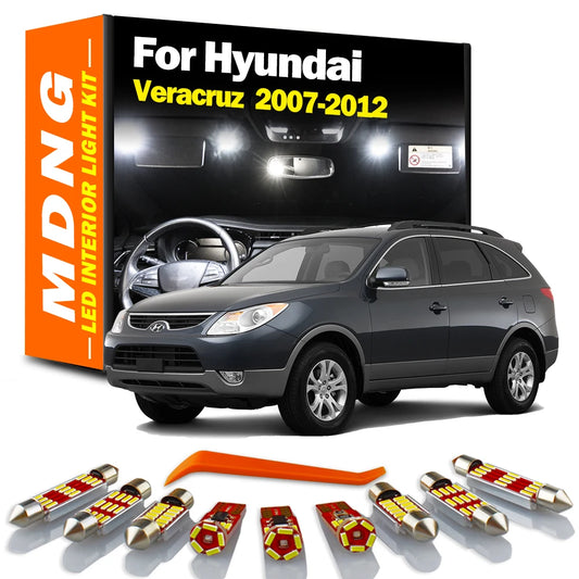 MDNG 10Pcs Car Lamps Led Interior Map Trunk Dome Light Kit For Hyundai Veracruz 2007 2008 2009 2010 2011 2012 Auto Accessories