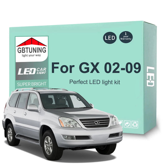 18Pcs Cars Accessories For Lexus GX470 GX430 2002 2003 2004 2005 2006 2007 2008 2009 Canbus Dome Trunk LED Interior Light Bulb