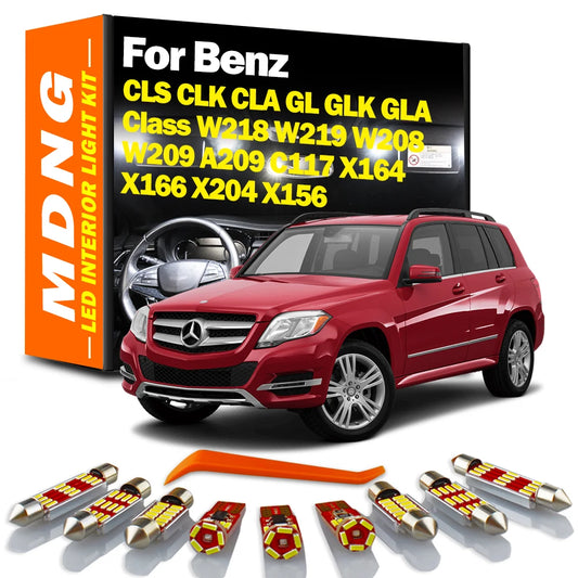 For Mercedes Benz CLS CLK CLA GL GLK GLA Class X164 X166 X204 X156 W218 W219 W208 W209 A209 C117 LED Bulbs Interior Light Kit