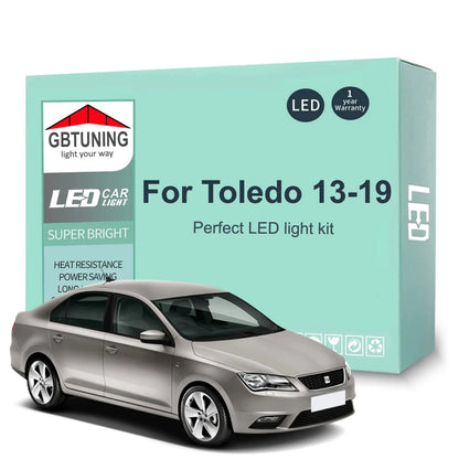 9Pcs LED Interior Light Bulb Kit For Seat Toledo IV MK4 KG KG3 2013-2019 Car Accessories Canbus Dome License Plate Indoor Lamp
