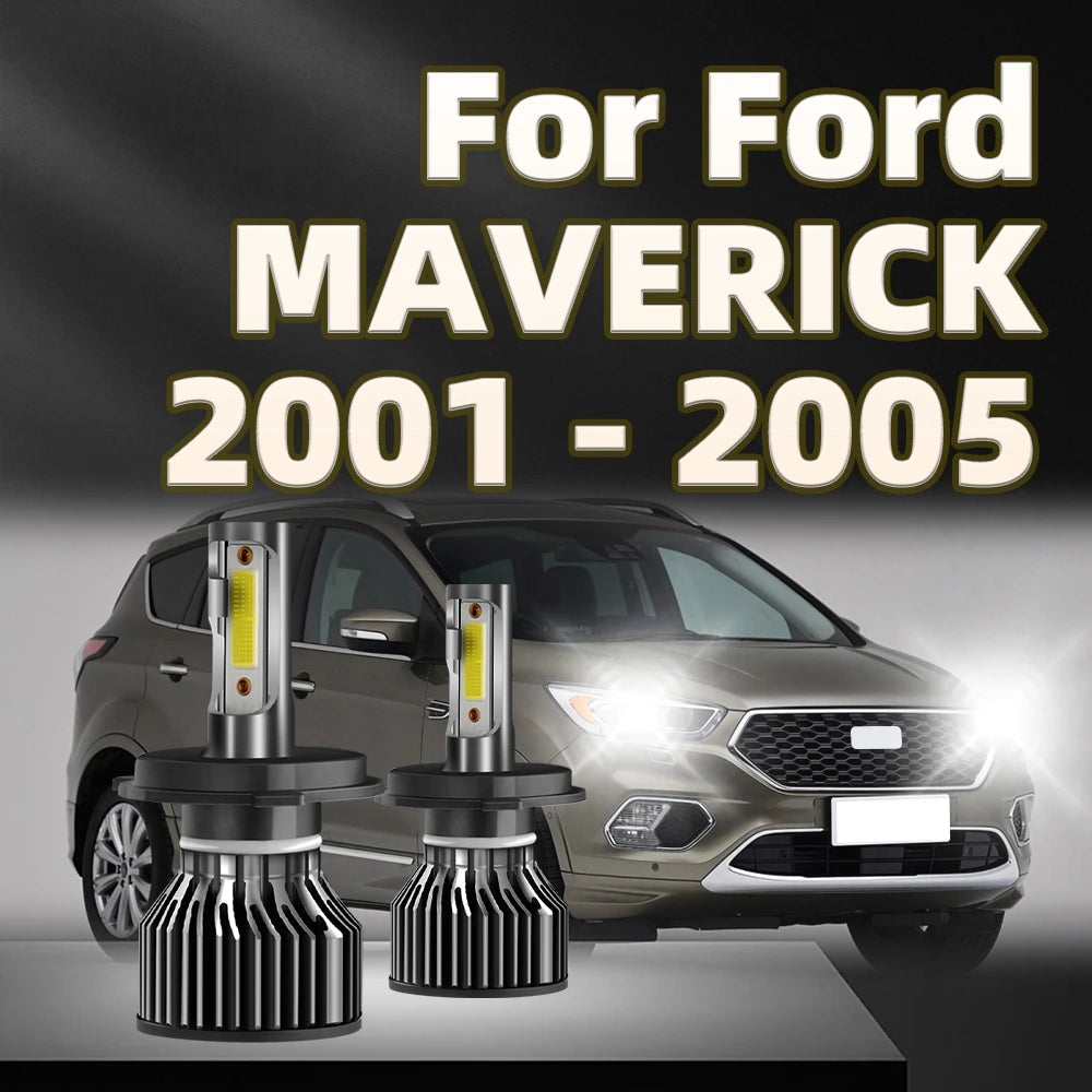 2Pcs Car H4 LED Headlight Bulb 130W Headlamp 6000K White More Efficient For Ford MAVERICK 2001 2002 2003 2004 2005