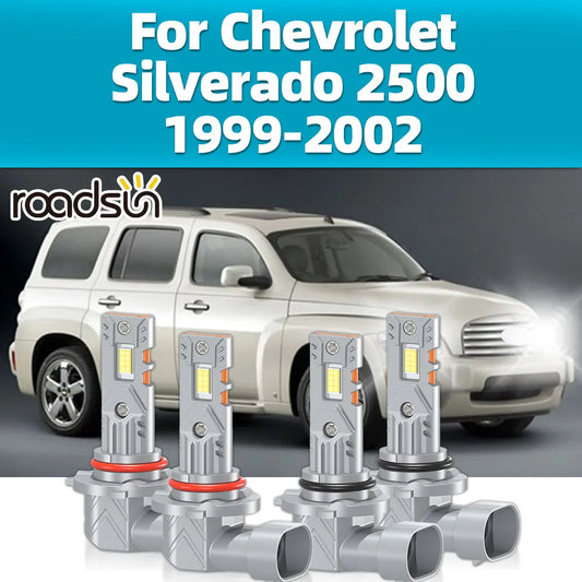 2/4Pcs LED Headlamp 6000K For Chevrolet Silverado 2500 1999 2000 2001 2002 Car Front Bulbs 30000LM High Low Beam Headlight
