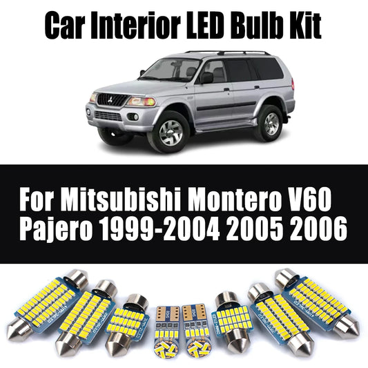 16Pcs For Mitsubishi Montero V60 Pajero 1999-2004 2005 2006 Ceiling Dome Trunk License Plate Lamp Canbus LED Interior Light Kit