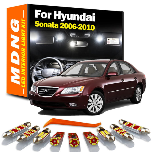 MDNG 14Pcs LED Interior Map Dome Reading Trunk Light Kit For Hyundai Sonata 2006 2007 2008 2009 2010 Car LED Bulbs Accessories