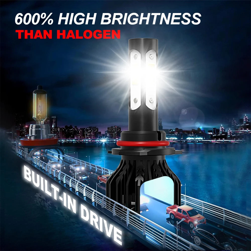2/6Pcs High Power Lighthouse 4SIde CHip LED Headlight Car Fog Lamp For Dodge Durango 2011 2012 2013 6000K Light Bulbs