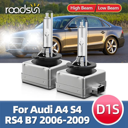 2PCS For Audi A4 S4 RS4 B7 2006 2007 2008 2009 Car Styling D1S Bulbs 35W HID Xenon Lamps 12V DC Car Headlight Replacement 6000K
