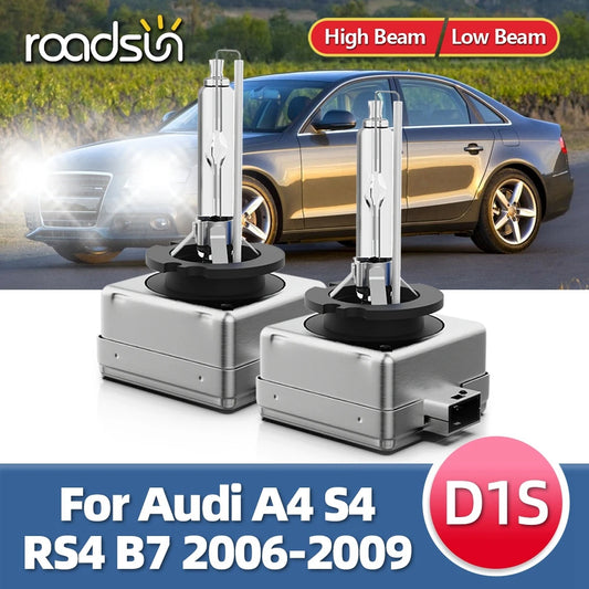 2PCS For Audi A4 S4 RS4 B7 2006 2007 2008 2009 Car Styling D1S Bulbs 35W HID Xenon Lamps 12V DC Car Headlight Replacement 6000K