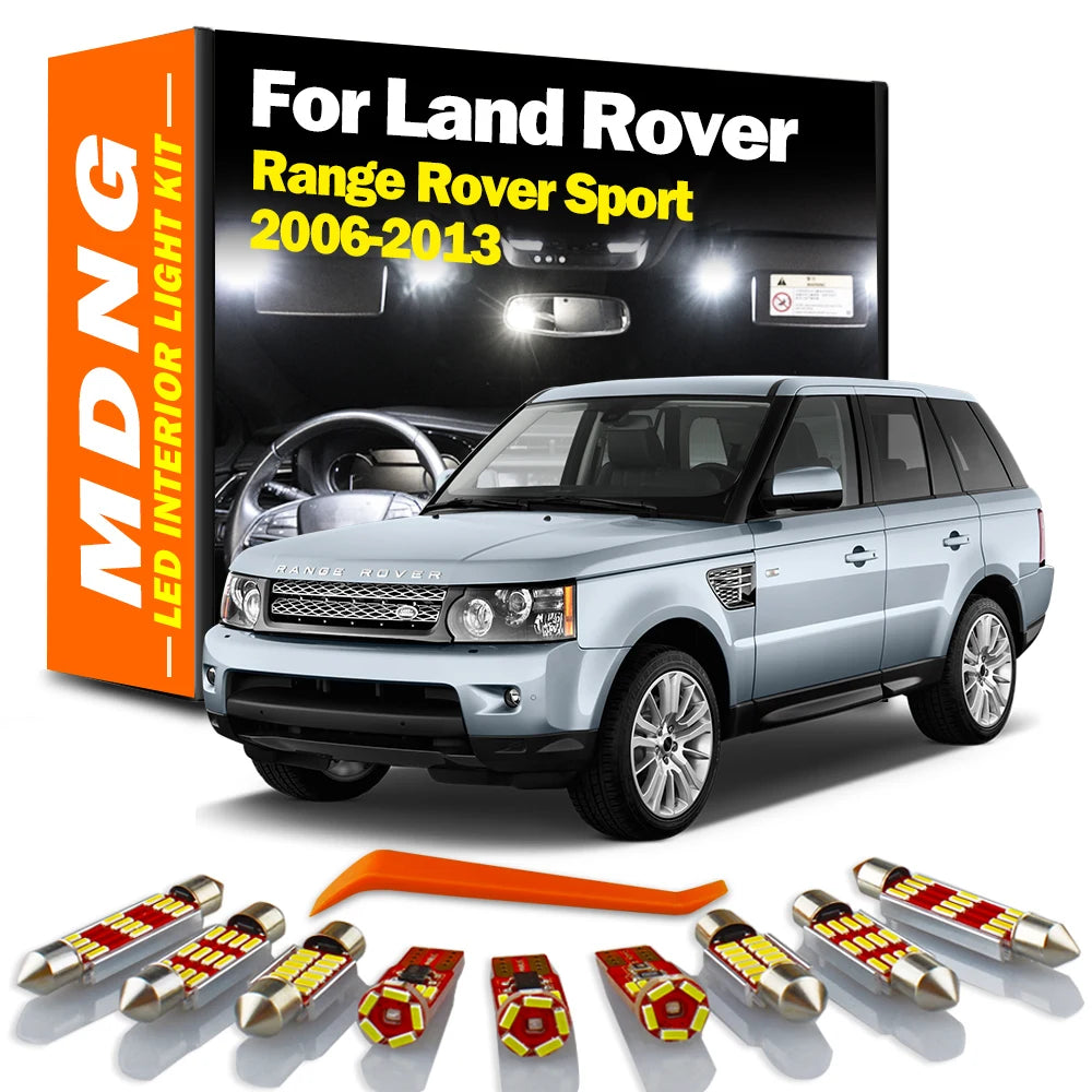 MDNG 16Pcs For 2006 2007 2008 2009 2010 2011 2012 2013 Land Rover Range Rover Sport Canbus LED Interior Dome Map Trunk Light Kit