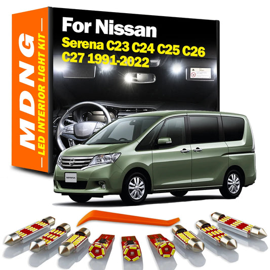 Canbus LED Bulb Interior Light Kit For Nissan Serena C23 C24 C25 C26 C27 1991-2016 2017 2018 2019 2020 2021 2022 Car Accessories