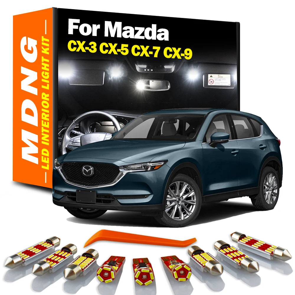 Canbus LED Bulb Interior Dome Map License Plate Light Kit For Mazda CX-3 CX-5 CX-7 CX-8 CX-9 CX3 CX5 CX7 CX8 CX9 Car Accessories