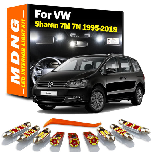 MDNG For Volkswagen VW Sharan 7M 7N 1995-2016 2017 2018 LED Interior Map Reading Dome Luggage Light Kit Car Bulbs Accessories