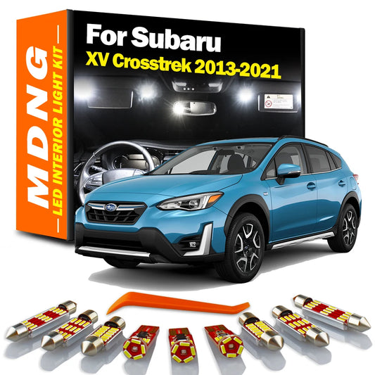MDNG 8Pcs Canbus For Subaru XV Crosstrek 2013 2014 2015 2016 2017 2018 2019 2020 2021 Interior LED Light Kit Car Reading Bulbs