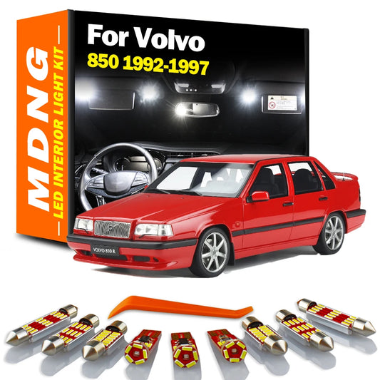 MDNG 14Pcs Car LED Interior Reading Dome Footwell Light Kit For Volvo 850 1992 1993 1994 1995 1996 1997 Indoor Trunk Door Lamp