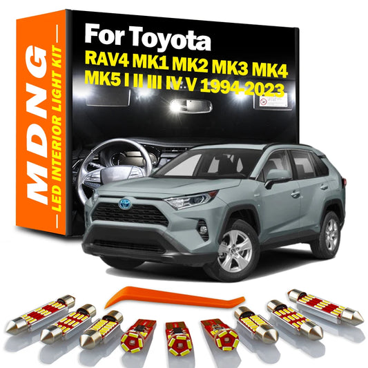 For Toyota RAV4 MK1 MK2 MK3 MK4 MK5 1994- 2018 2019 2020 2021 2022 2023 Car Number Plate Bulbs Interior LED Reading Light Kit