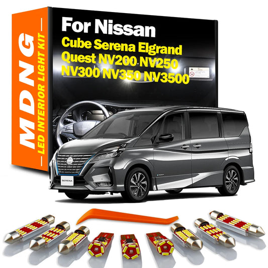 LED Interior Car Light Kit For Nissan Elgrand E50 E51 E52 Cube Z11 Z12 Serena C25 C26 C27 Quest NV200 NV250 NV300 NV350 NV3500