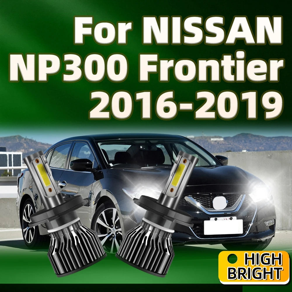 150W Led Car Headlights H4 Turbo Lamp 6000K White with COB Chip For NISSAN NP300 Frontier 2016 2017 2018 2019