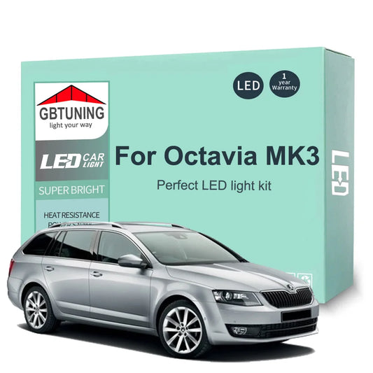 14Pcs Canbus LED Interior Light Bulb Kit For Skoda Octavia MK3 3 5E 5E3 5E5 RS Sedan Estate 2012-2017 Car Reading Trunk Lamp
