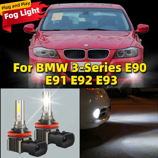 2Pcs LED Car Front Fog Light Lamps 6000K Bulb For BMW 3-Series E90 E91 E92 E93 2005 2006 2007 2008 2009 2010 2011 2012