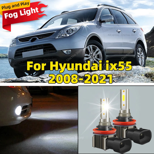 2Pcs LED Lamp 15000LM Car Front Fog Light Wireless LED CHip Bulbs For Hyundai ix55 2008 2009 2010 2011 2012 2013 2014 2015-2021