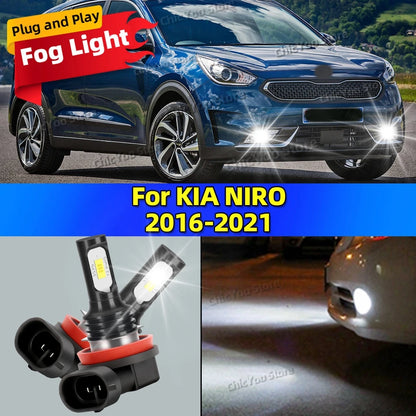 2x 6000K Front Fog Light Accessories LED Bulb 20000LM Ultra Bright Lamp For KIA NIRO 2016 2017 2018 2019 2020 2021