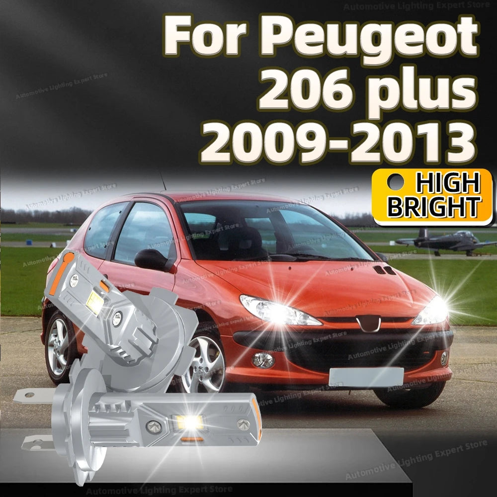 2Pc 180W High Power LED Bulb Turbo Headlight 6000K CSP Powerful Car Lamp For Peugeot 206 plus 2009 2010 2011 2012 2013