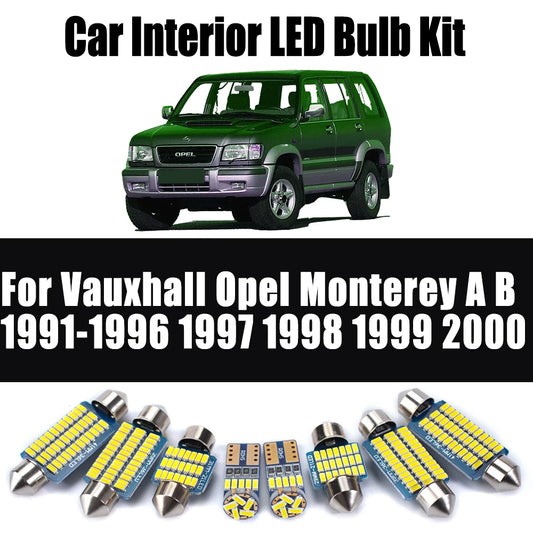 10Pcs Canbus LED Interior Reading Light Map Dome Bulbs Kit For Vauxhall Opel Monterey A B 1991- 1995 1996 1997 1998 1999 2000
