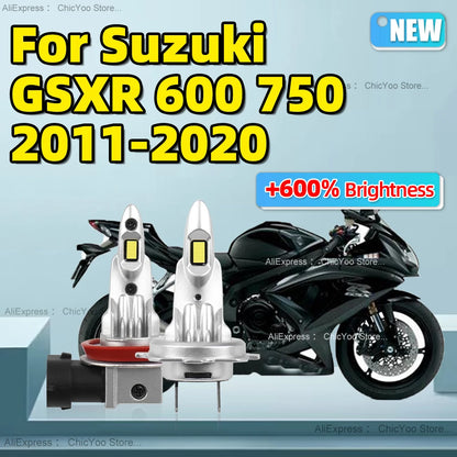 2pc LED Motorcycle Headlight Bulb High Brightness Motor Lamp For Suzuki GSXR 600 750 2011 2012 2013 2014 2015 2016 2017-2020
