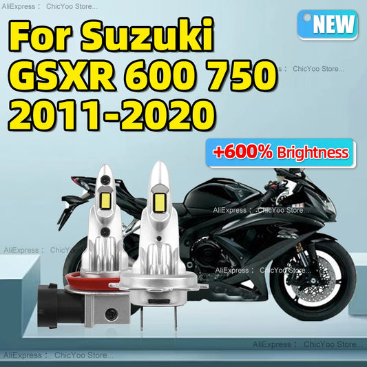 2pc LED Motorcycle Headlight Bulb High Brightness Motor Lamp For Suzuki GSXR 600 750 2011 2012 2013 2014 2015 2016 2017-2020