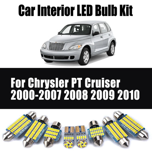 11Pcs For Chrysler PT Cruiser 2000-2007 2008 2009 2010 Ceiling Bulbs No Error Canbus Car LED Interior Dome Map Trunk Light Kit