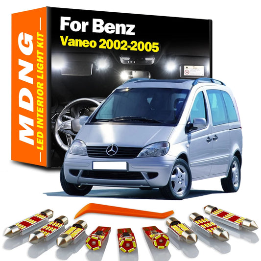 MDNG 13Pcs Canbus No Error For Mercedes Benz Vaneo 2002 2003 2004 2005 Car Reading Bulbs LED Interior Dome Plate Map Light Kit