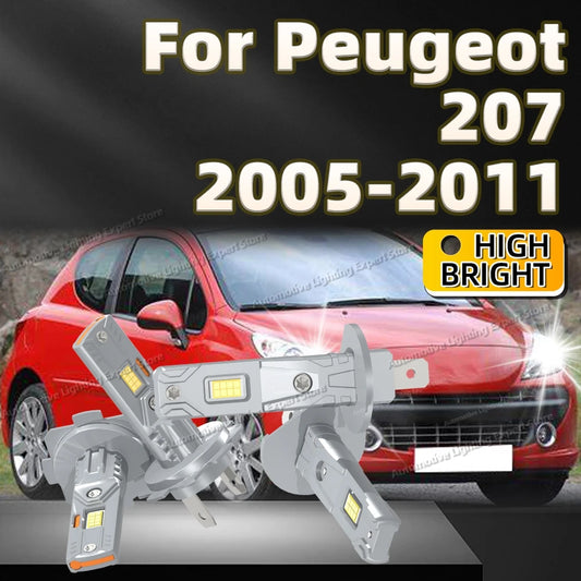 2/4Pcs 25000LM LED Headlight High Bright High Low Beam Auto Lamp 12V For Peugeot 207 2005 2006 2007 2008 2009 2010 2011