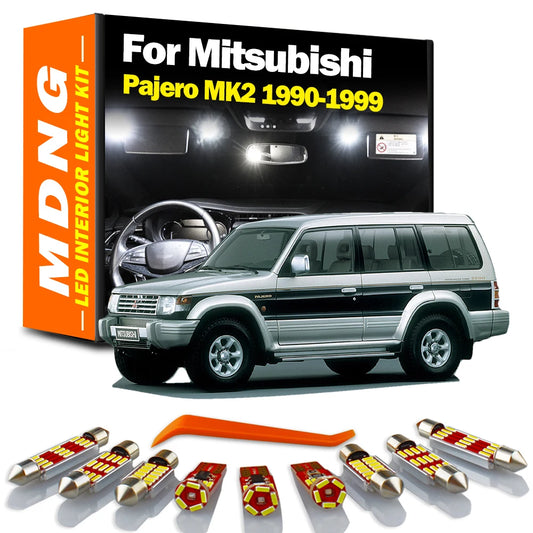 MDNG 13Pcs Canbus LED Interior Reading Light Kit For Mitsubishi Pajero MK2 1990- 1995 1996 1997 1998 1999 Car Trunk Door Bulbs