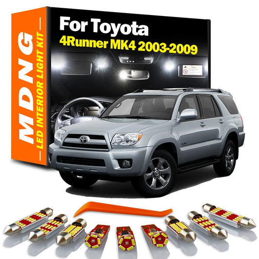 MDNG 20Pcs Canbus For Toyota 4Runner IV MK4 2003 2004 2005 2006 2007 2008 2009 LED Interior Map Dome Footwell Light Kit Car Bulb