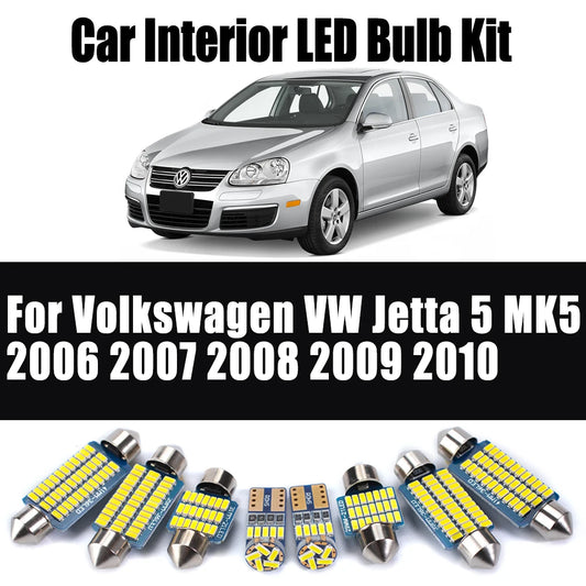 14Pcs Canbus Car Bulbs For Volkswagen VW Jetta 5 MK5 2006 2007 2008 2009 2010 LED Interior Map Trunk Dome Light Kit Accessories