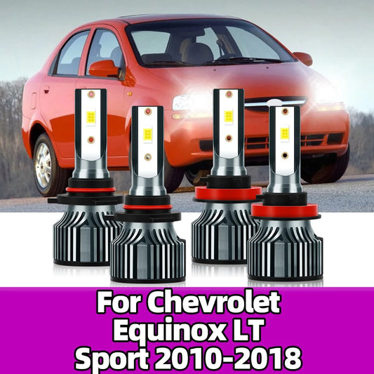 2/4x LED Car Headlight Lights 6500K 120W Auto Lamp Bulbs For Chevrolet Equinox LT Sport 2010-2012 2013 2014 2015 2016 2017 2018