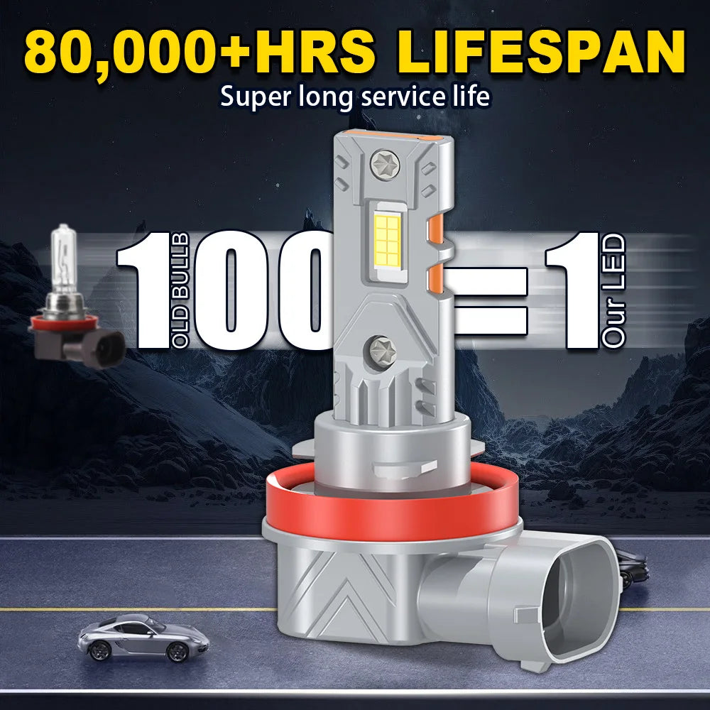 2/6Pcs For Ford Fusion 2006 2007 2008 - 2013 2014 2015 2016 LED Car Headlights 30000LM Headlamps Bulb 6000K 12V Auto Foglights