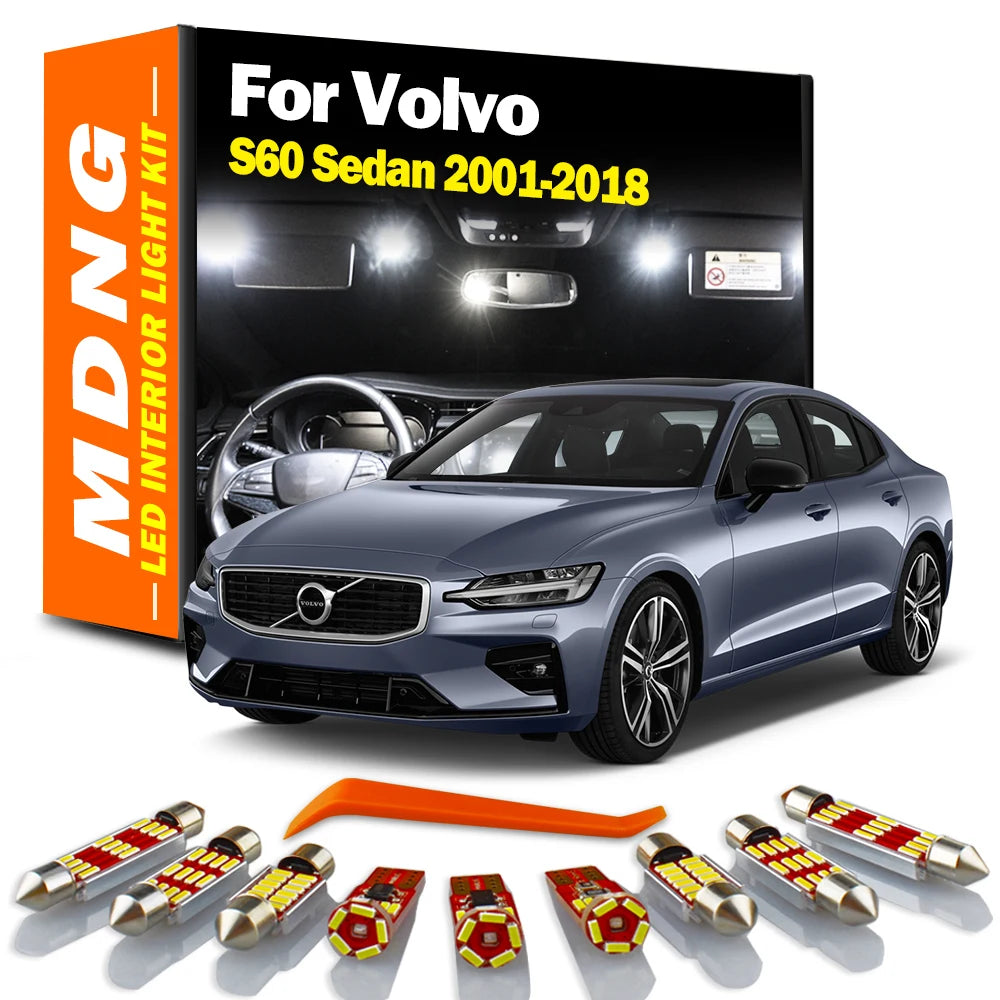 MDNG Canbus For Volvo S60 Sedan 2001- 2013 2014 2015 2016 2017 2018 Car Accessories LED Interior Dome Map Light Kit Indoor Bulbs
