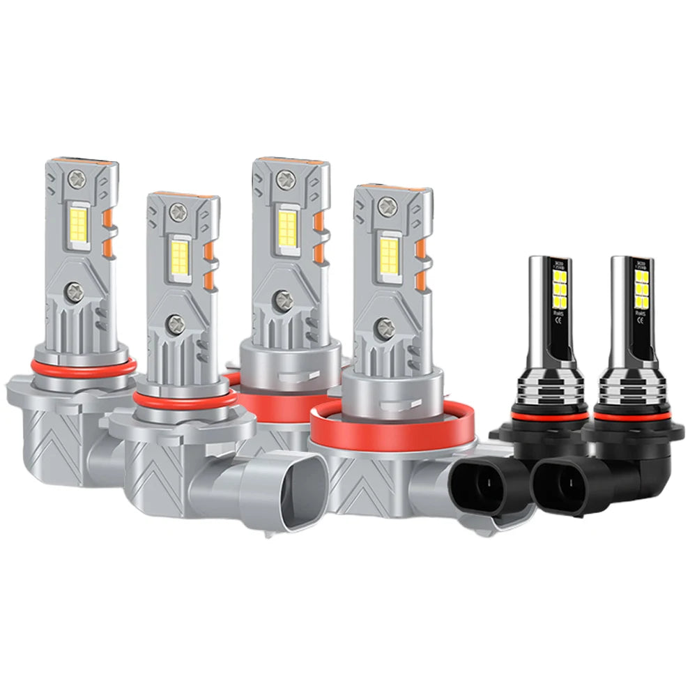 2/6Pcs LED Bulbs 6000K For Ford Edge 2015 2016 2017 2018 Car Headlights 30000LM Headlamps LED Chips Fog Lights 12V Accessories