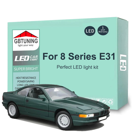 17Pcs Car Accessories For BMW 8 Series E31 840 850 1990-1997 1998 1999 Canbus Vehicle Dome License Plate LED Interior Light Bulb